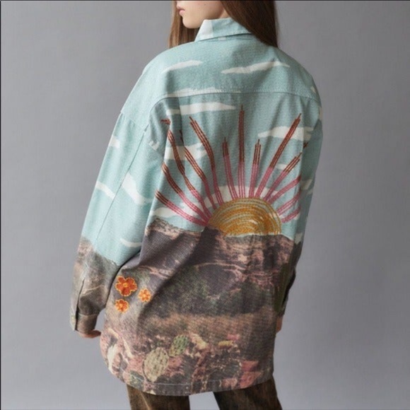 UO BDG “Ashlyn” embellished shirt jacket shacket small - Picture 6 of 10